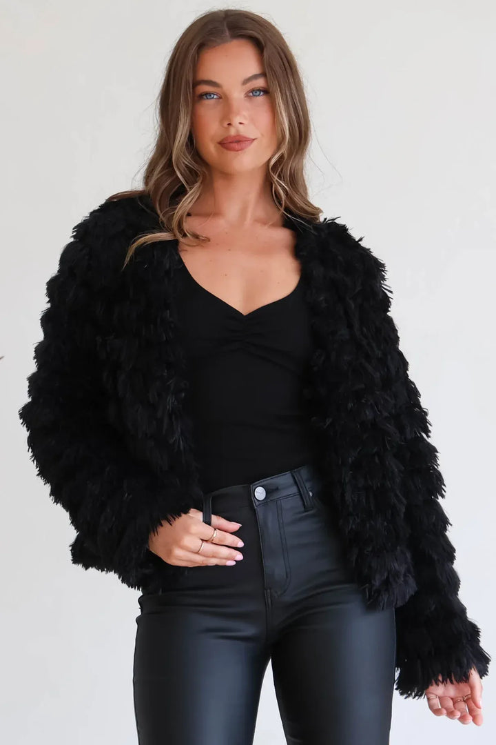 Hilton Jacket - Faux Fur Open Front Jacket