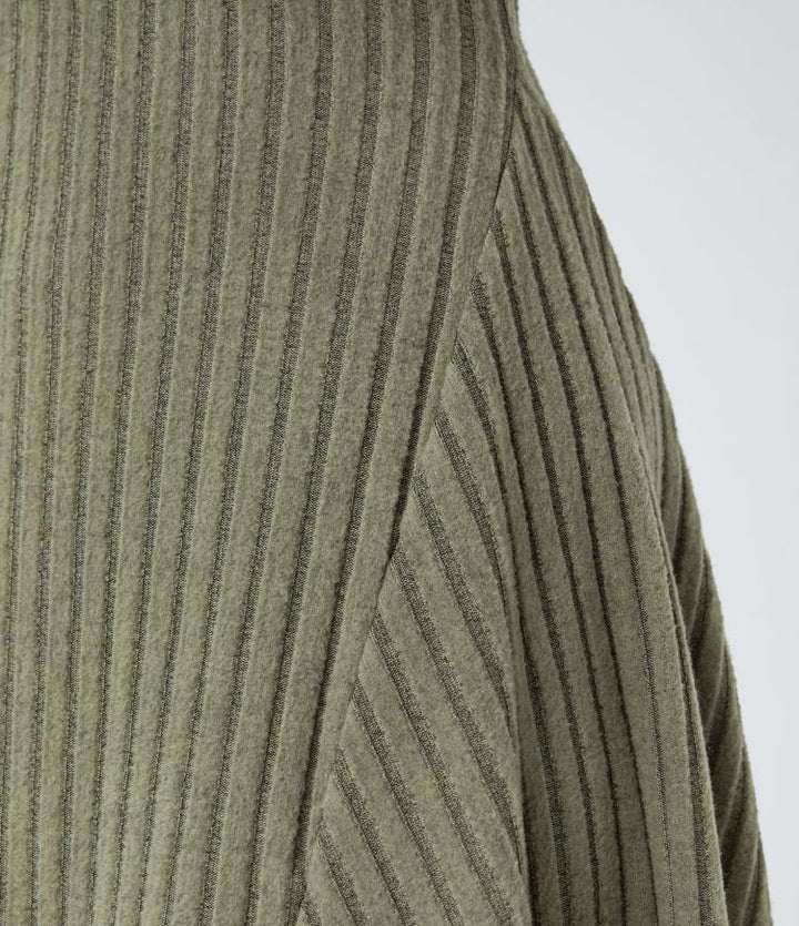 Casual Ribbed Mock Neck Mini Dress