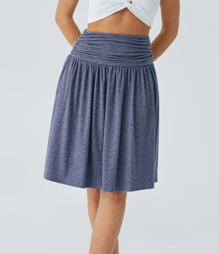 Resort Flow Skirt™ -High Waisted with Ruched Side Pockets.