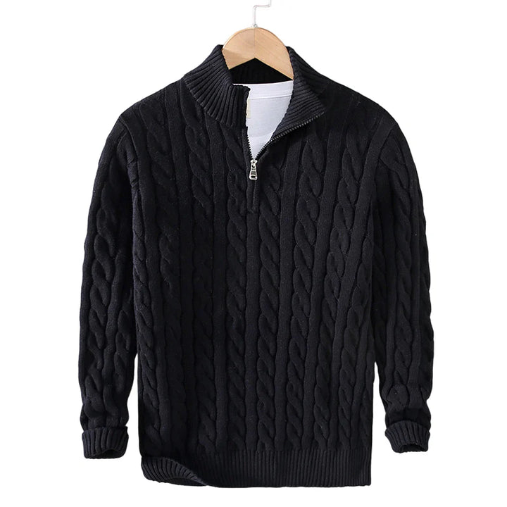 Zipped Cable Sweater