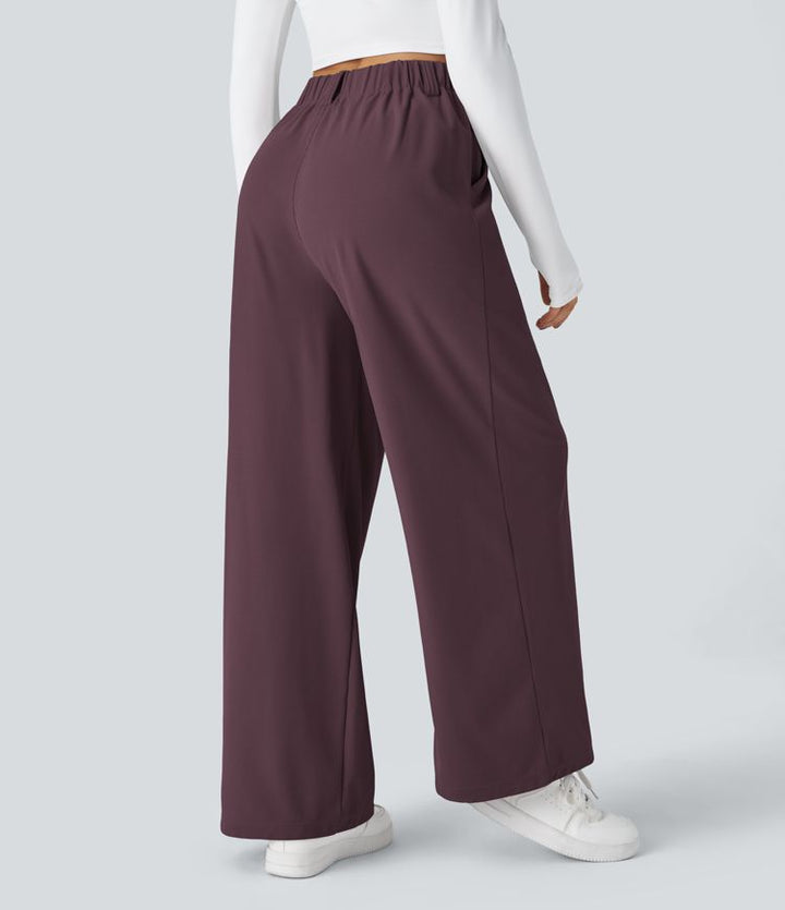 High Waisted Stretch Pants™ - Waffle Texture and Wide Legs