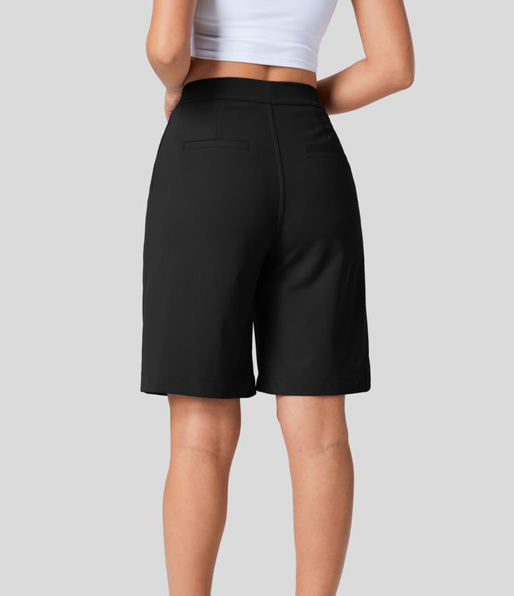 Bermuda Shorts™ - High-waisted shorts with pleated side pockets