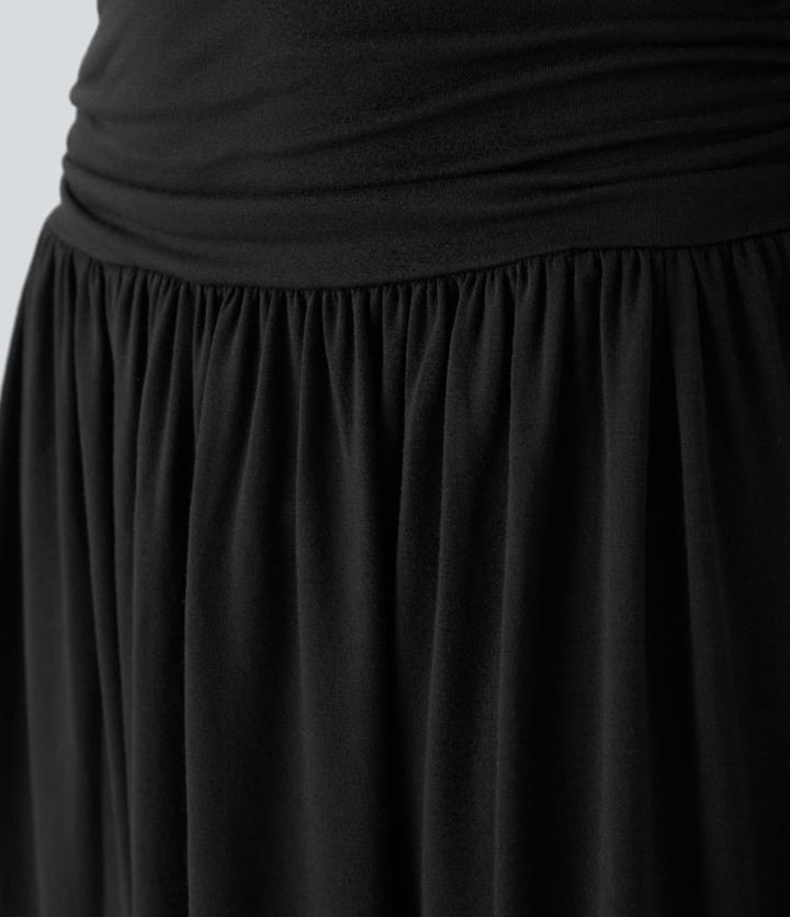 Resort Flow Skirt™ -High Waisted with Ruched Side Pockets.