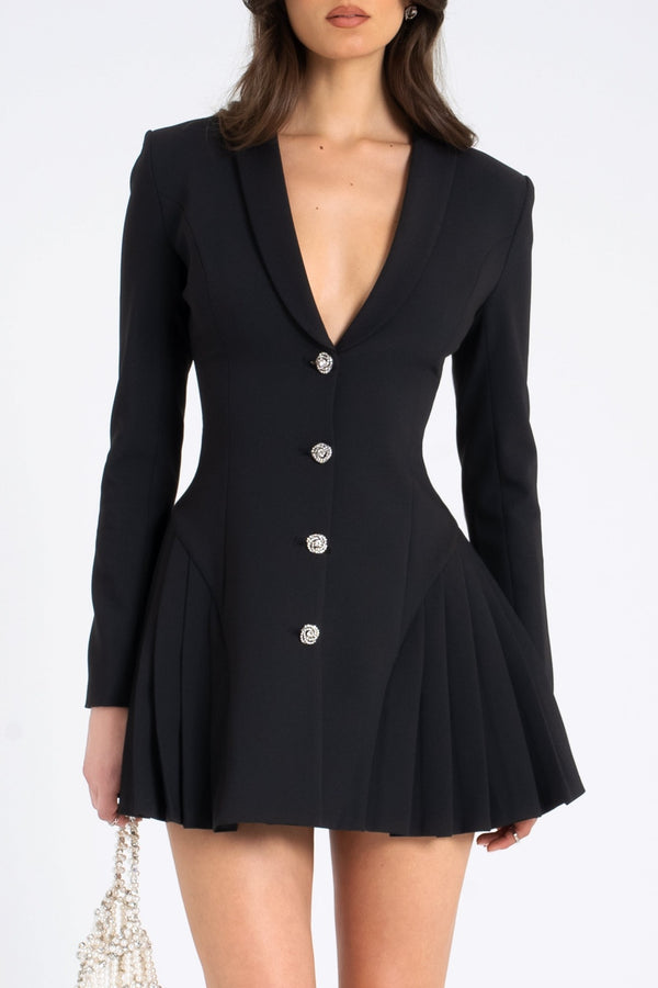 Beulah Pleate Blazer Mini Dress