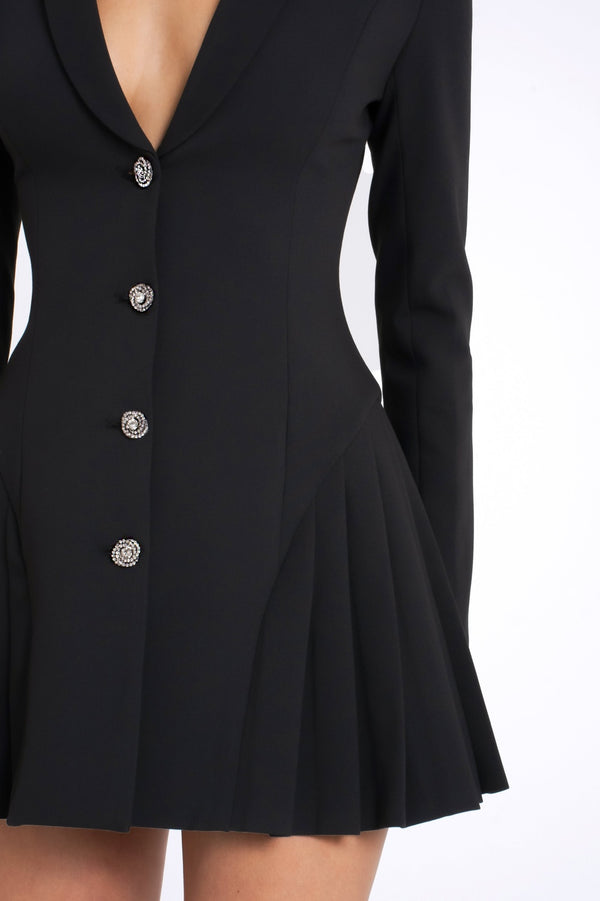 Beulah Pleate Blazer Mini Dress