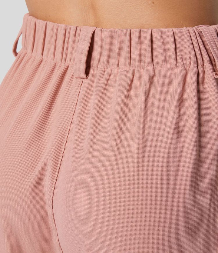 High Waisted Stretch Pants™ - Waffle Texture and Wide Legs