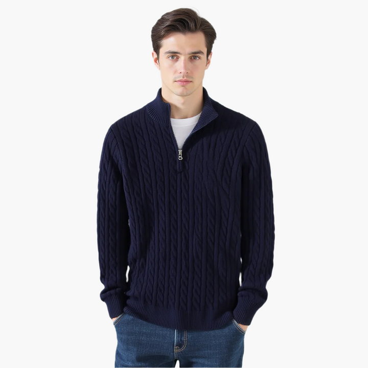 Zipped Cable Sweater