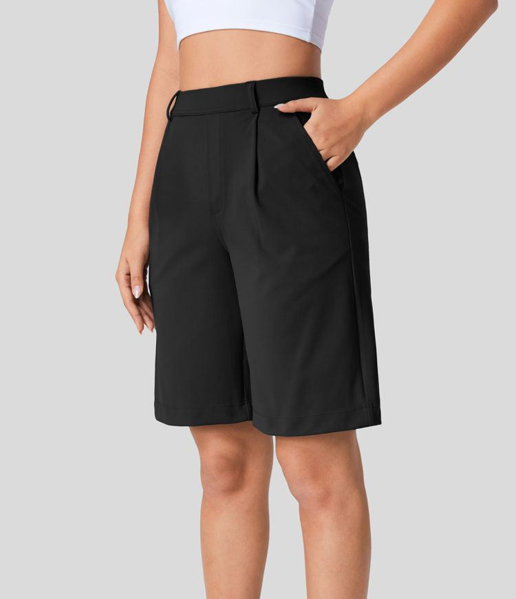 Bermuda Shorts™ - High-waisted shorts with pleated side pockets