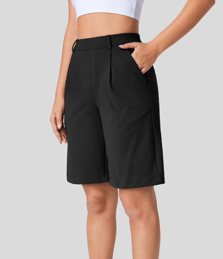 Bermuda Shorts™ - High-waisted shorts with pleated side pockets