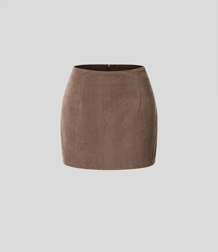 Performance Mini Skirt - Corduroy Fabric with Hidden Shorts and Zip