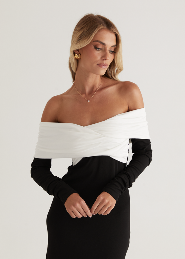 Revolver Off Shoulder Maxi Dress