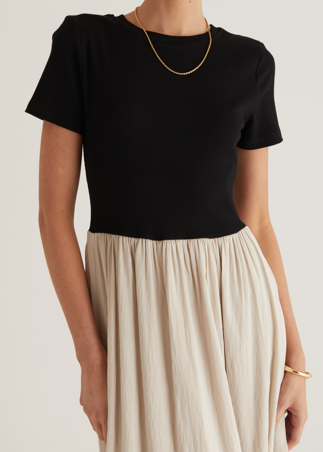 Riptide Maxi Dress - Beige Splice