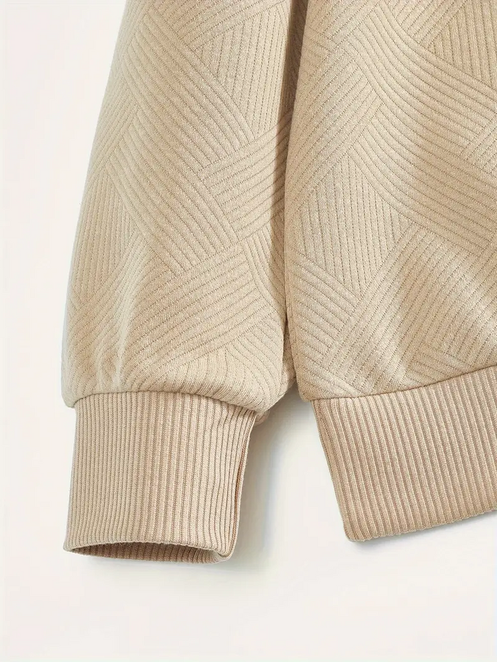 The Camden™ | Vintage Zip-Up Pullover with Geometric Design