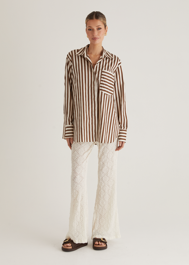 Lola Shirt - Choc Stripe