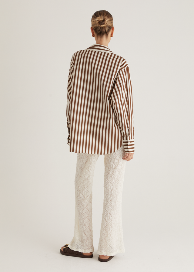 Lola Shirt - Choc Stripe