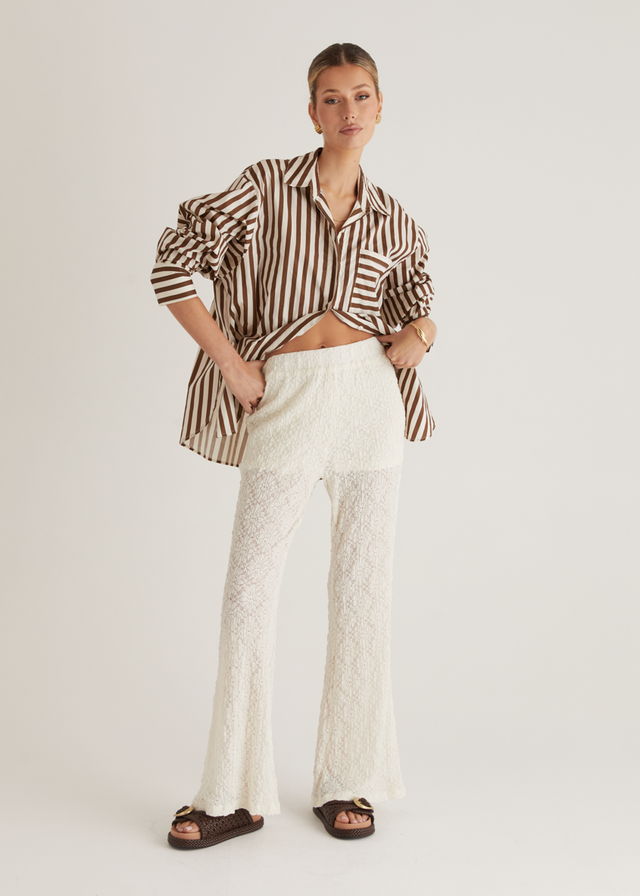 Lola Shirt - Choc Stripe