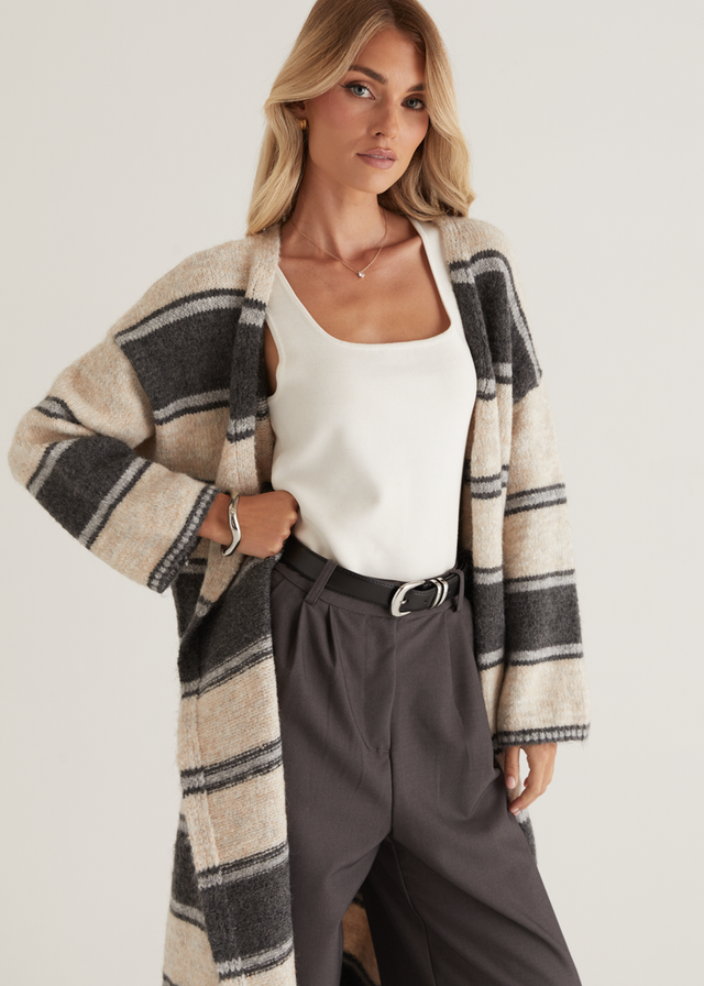 Yourta Cardigan - Black Stripe