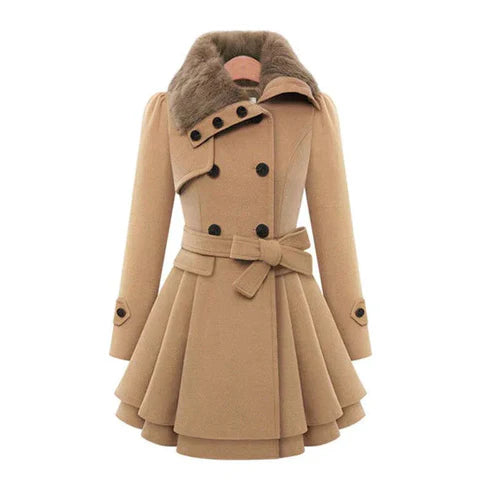 Henley | Chic Trench Coat with Vegan Fur
