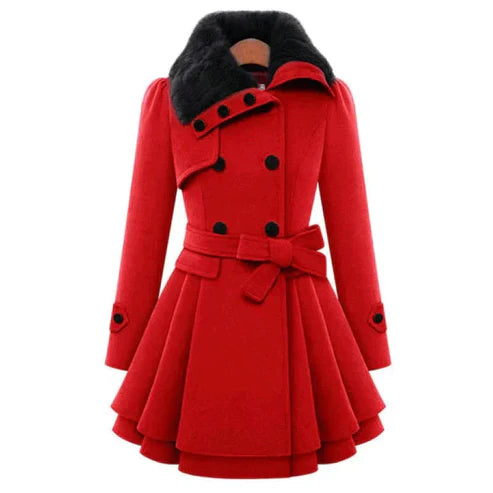 Henley | Chic Trench Coat with Vegan Fur