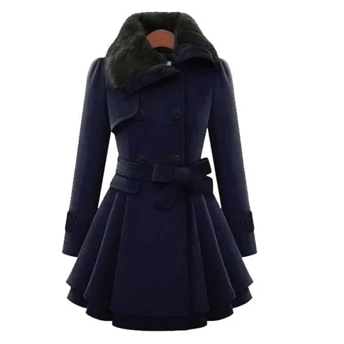Henley | Chic Trench Coat with Vegan Fur