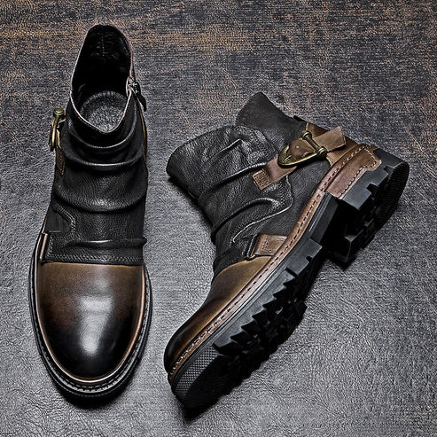 Cambridge Leather Biker Boots