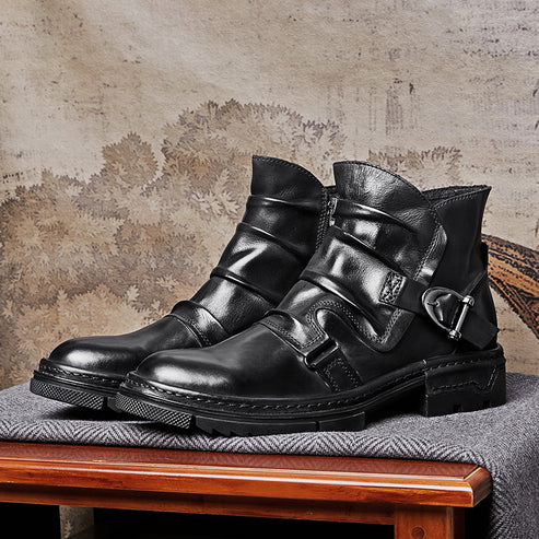 Cambridge Leather Biker Boots