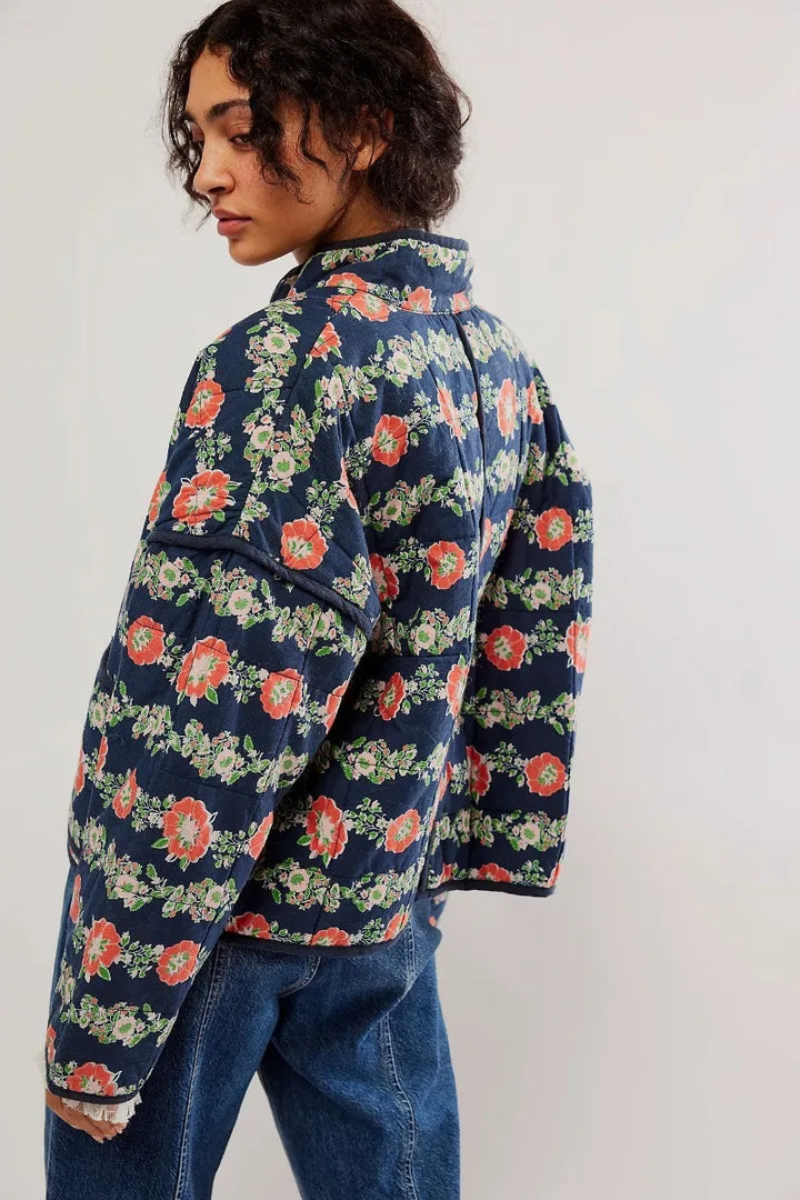 Eira Floral Quilted Cropped Jacket