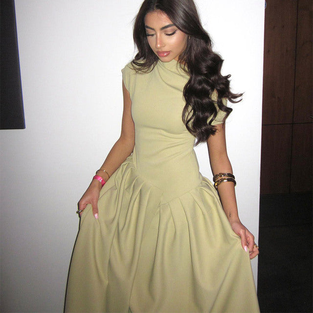 Casual Street Solid Color Ruched Irregular Oblique Collar