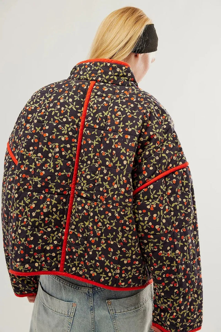 Eira Floral Quilted Cropped Jacket