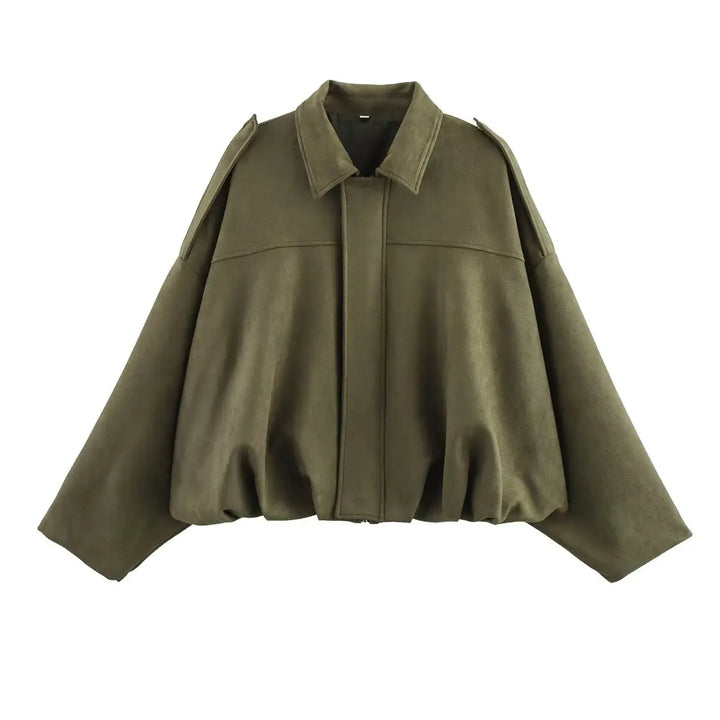Elysian Faux Suede Bomber Jacket