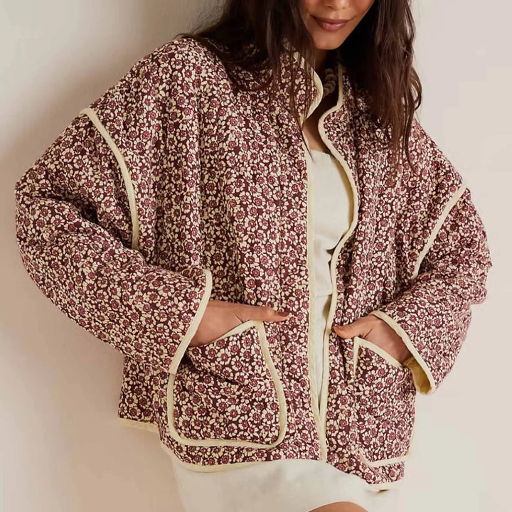 Eira Floral Quilted Cropped Jacket