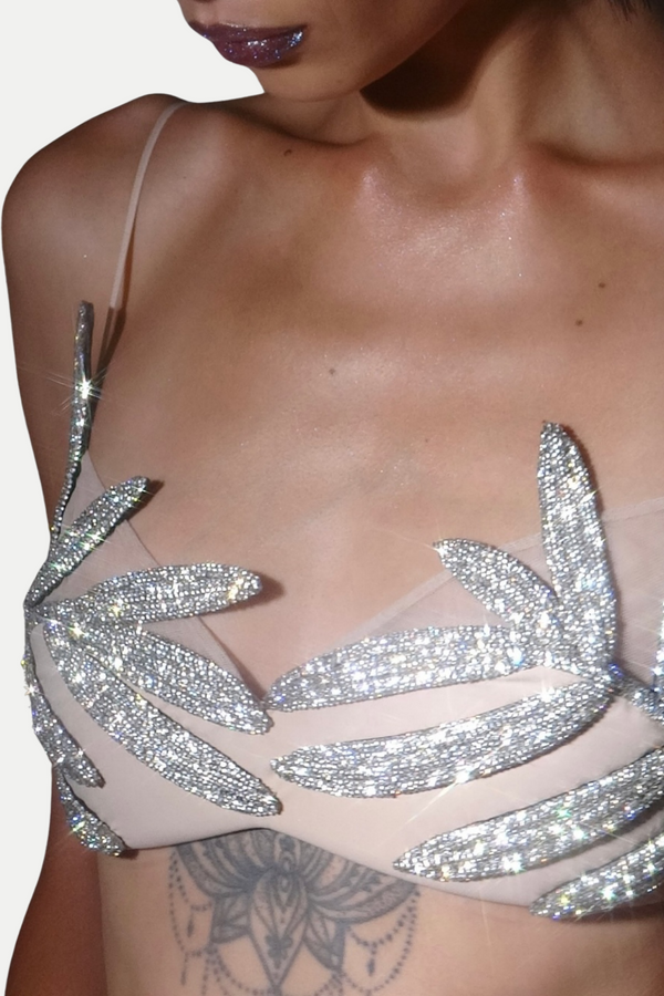 Vieby Leaf Crystal Bralette