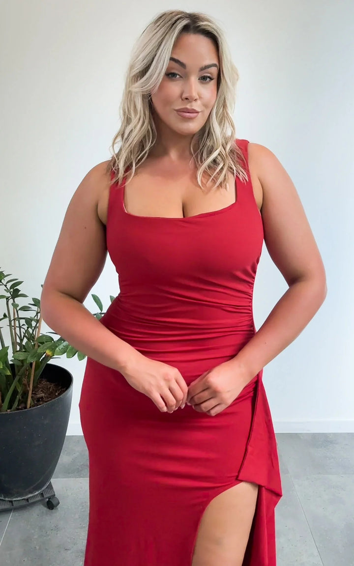 Yazmin Maxi Dress - Wine Red