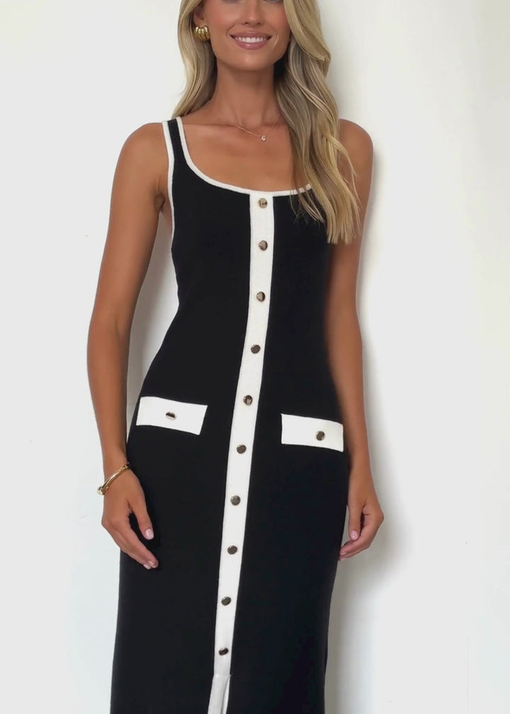 Praia Knit Maxi Dress - Black