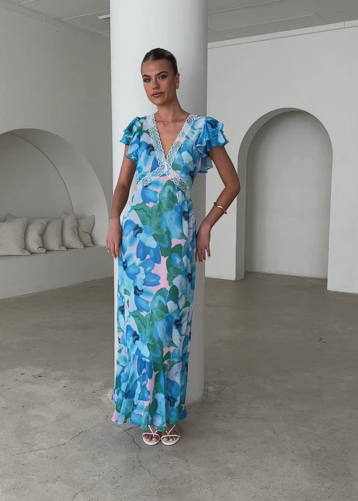 Peyton Maxi Dress - Blue Blooms
