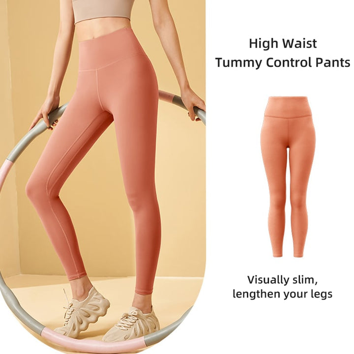 High-waisted shaping training leggings with tummy control effect