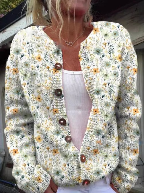 The Elara™ | Floral Pattern Cardigan