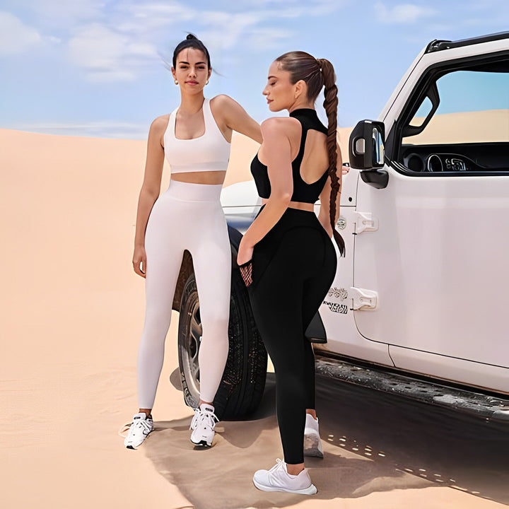 High-waisted shaping training leggings with tummy control effect