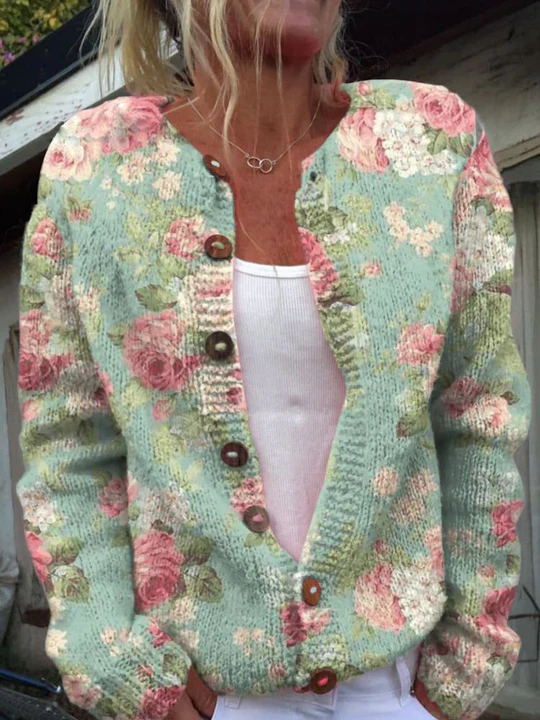 The Elara™ | Floral Pattern Cardigan