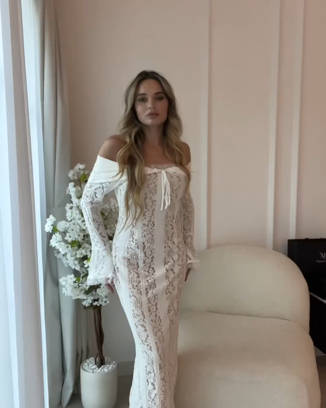 Emily Off-the-Shoulder Lace Maxi Dress