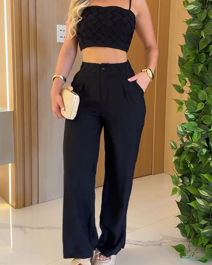 Camisole Tops Long Pants Casual Set