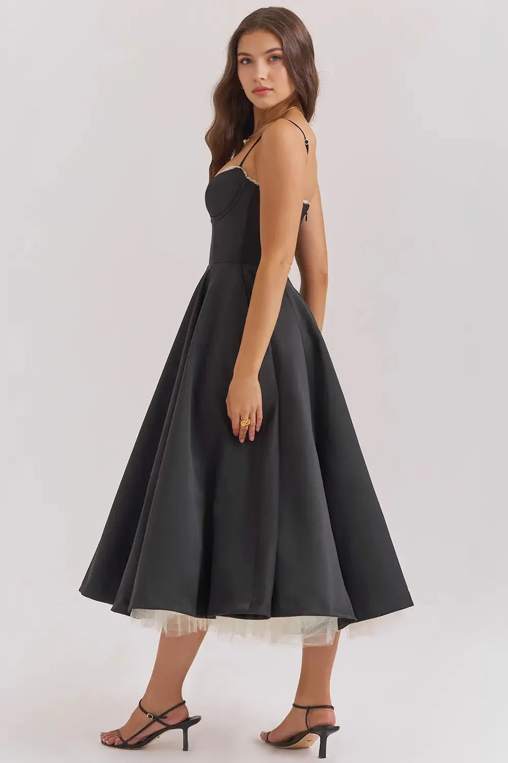 Cloe Midi Dress - Shapes the Waist | Double Layer