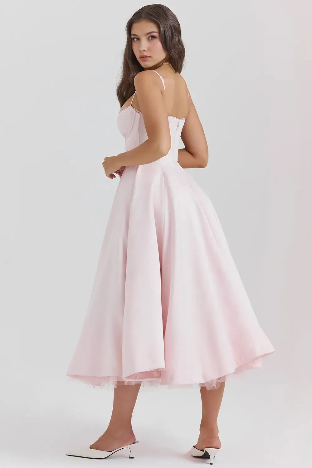 Cloe Midi Dress - Shapes the Waist | Double Layer