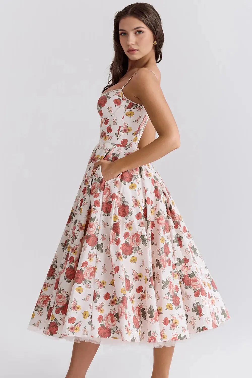 Cloe Midi Dress - Shapes the Waist | Double Layer