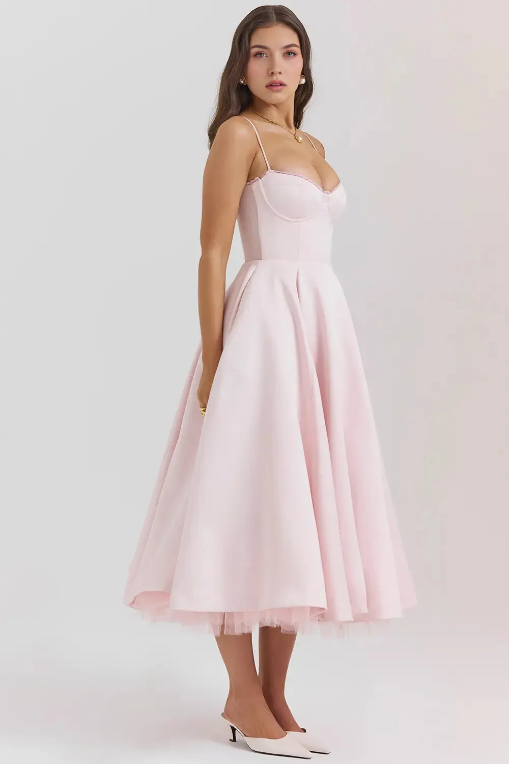 Cloe Midi Dress - Shapes the Waist | Double Layer