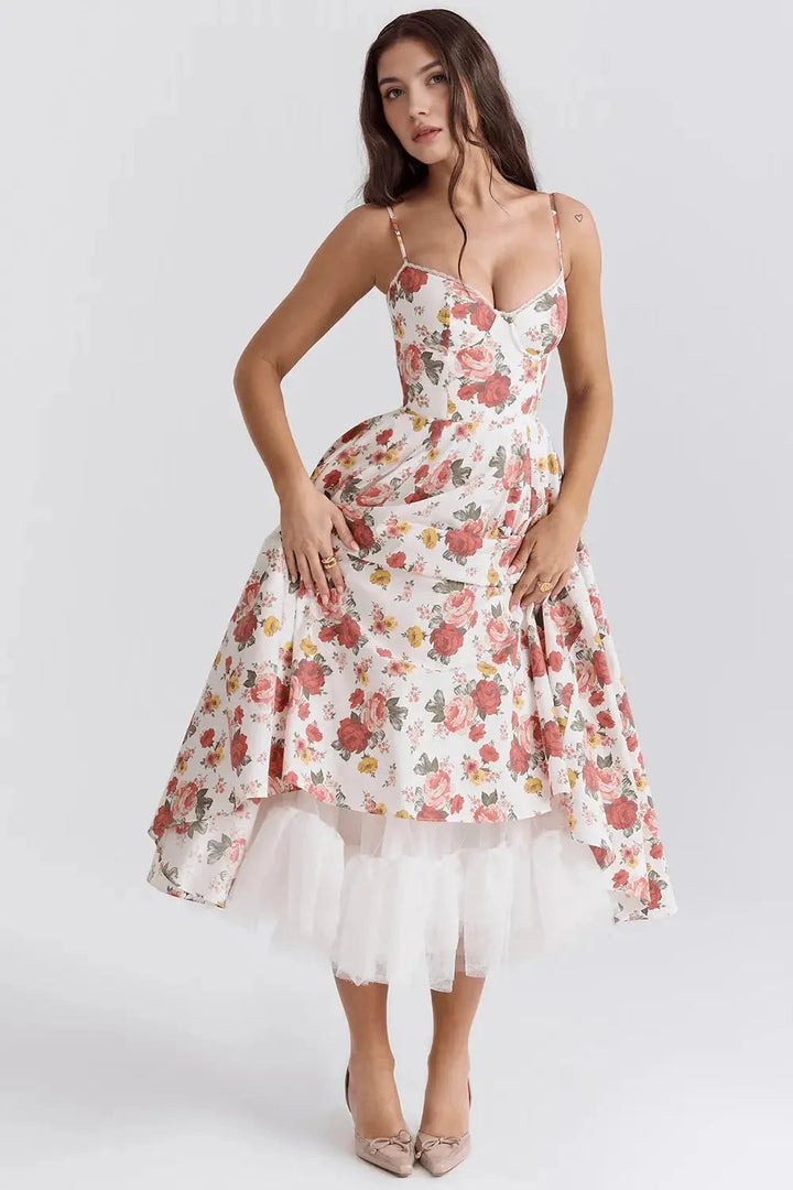Cloe Midi Dress - Shapes the Waist | Double Layer