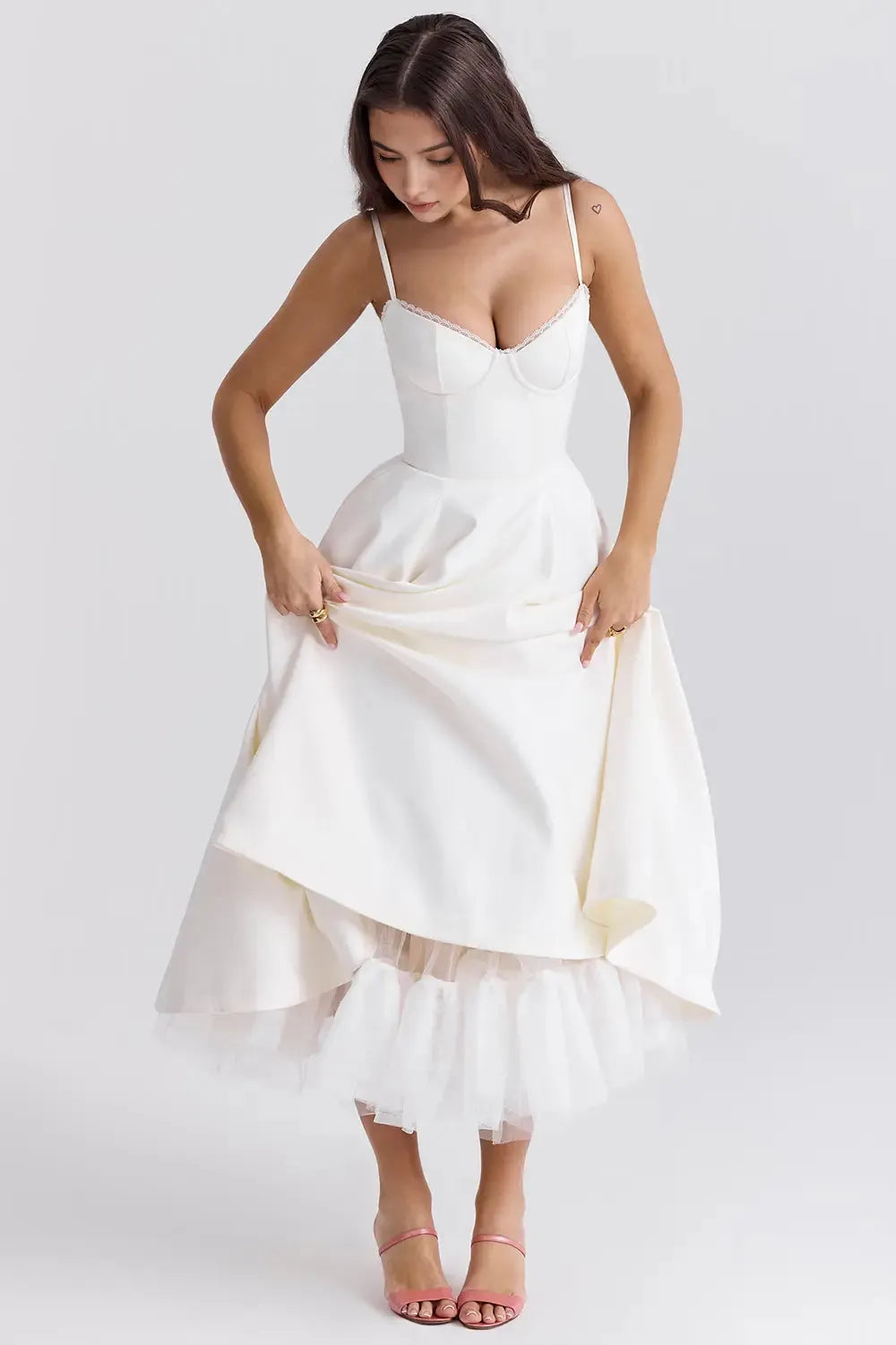 Cloe Midi Dress - Shapes the Waist | Double Layer