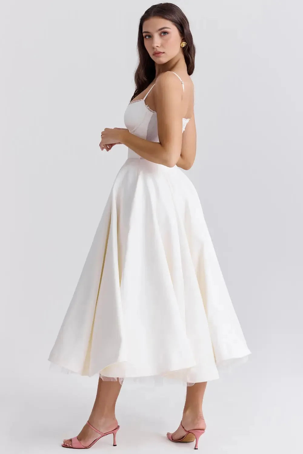 Cloe Midi Dress - Shapes the Waist | Double Layer