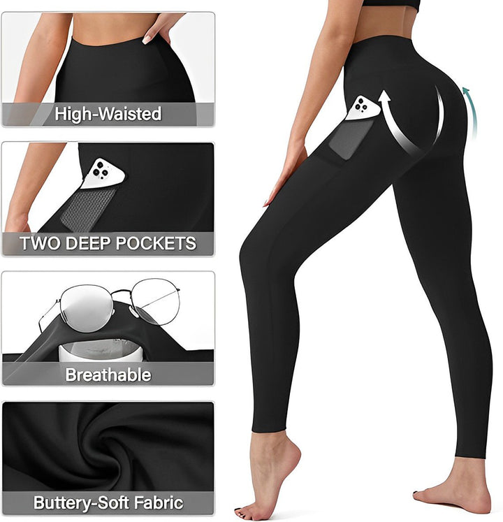 High-waisted shaping training leggings with tummy control effect