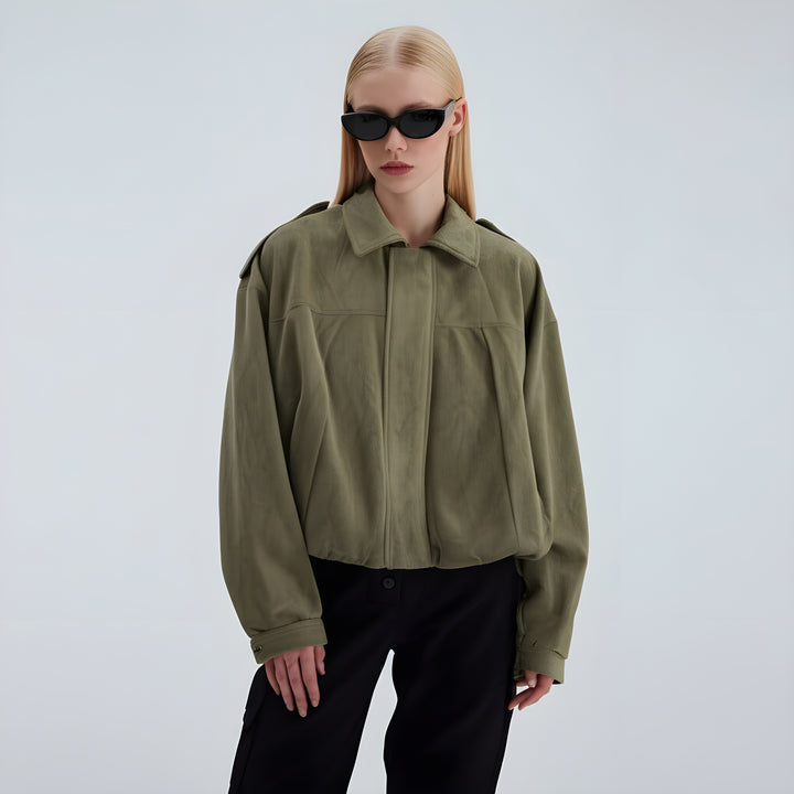 Elysian Faux Suede Bomber Jacket